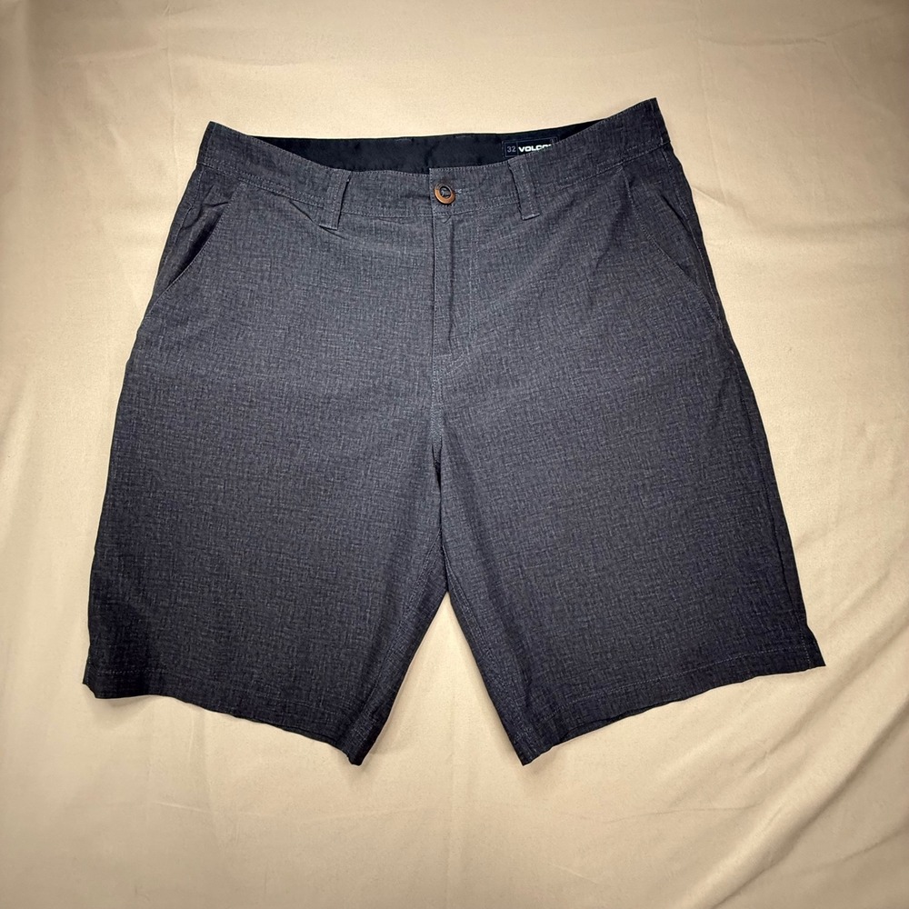 Volcom Mens Hybrid Shorts Size 32 Charcoal Gray Heather Quick Dry Walk Shorts